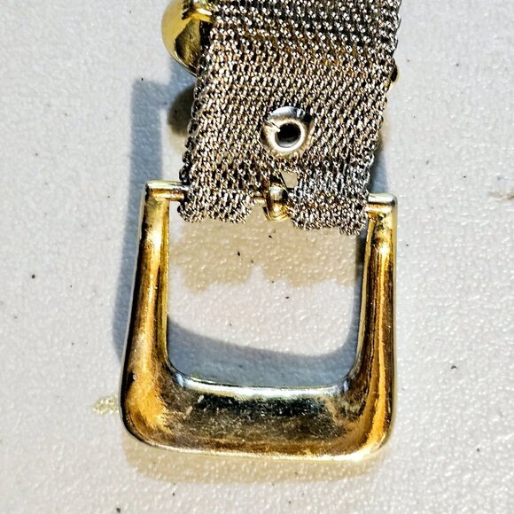 Vintage 90's Two Tone, Gold & Silver Mesh Belt, 40"L X 1 1/4"W - Picture 9 of 11